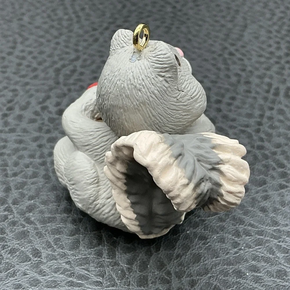 Hallmark Keepsake Nutty Squirrel Gray Small Resin Christmas Ornament W Box